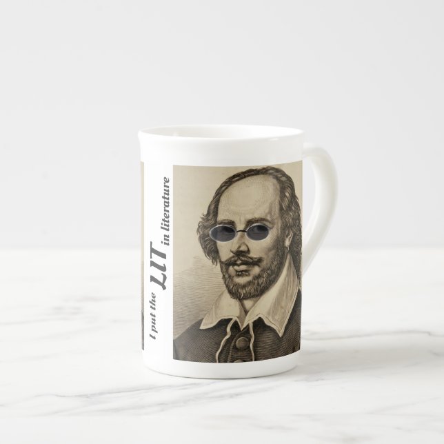Caneca De Porcelana Eu pôr ILUMINADO na literatura Shakespeare (Frente Esquerda)