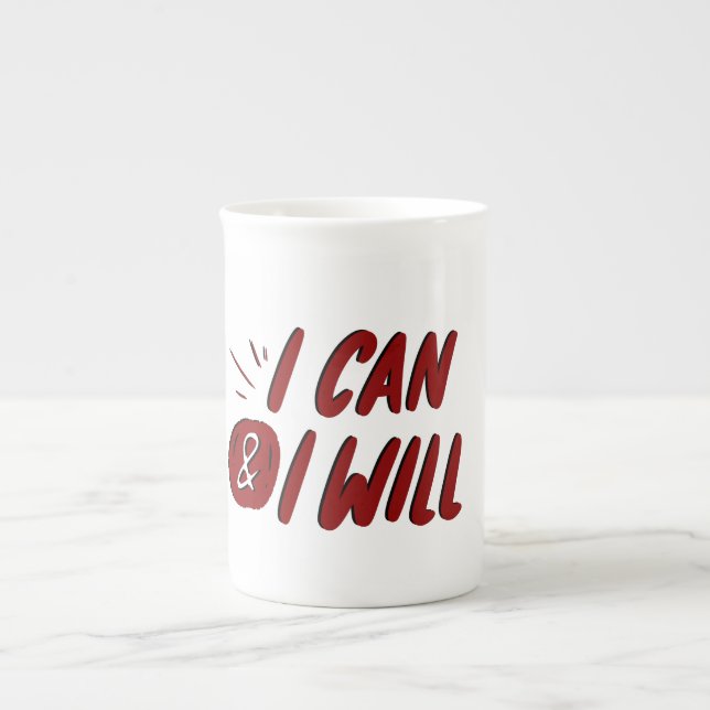 Caneca De Porcelana eu posso e eu vou motivar design (Frente)