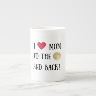 Caneca De Porcelana Eu te amo mãe na lua e de volta, super presente