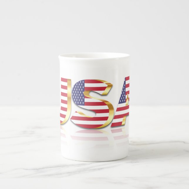 Caneca De Porcelana EUA - Estados Unidos da América - Bandeira - Patri (Frente)