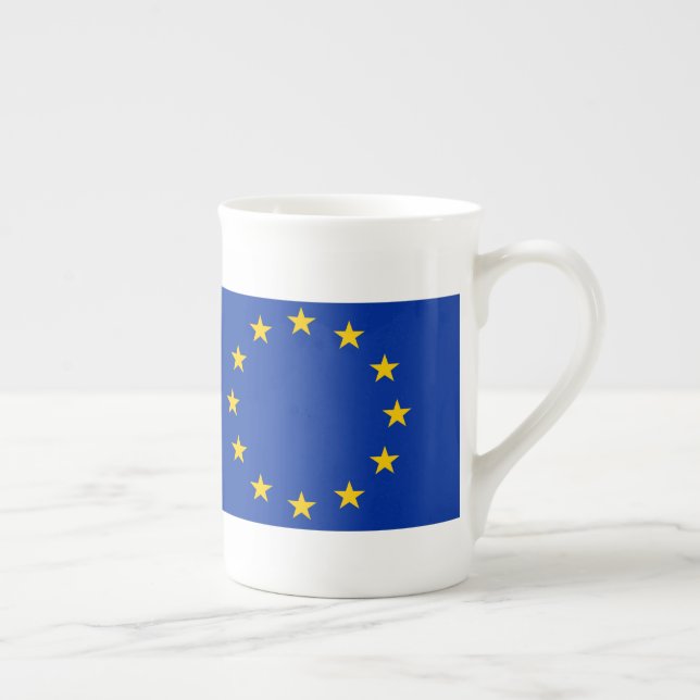 Caneca De Porcelana Europa estandarte (Direita)