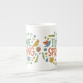 Caneca De Porcelana Excelente Eu Adoro Primavera