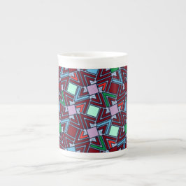Caneca De Porcelana Explosão de Grafite Padrão Geométrico Moderno