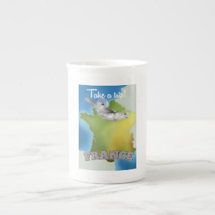 Caneca De Porcelana Faça uma Viagem - Cartaz de viagem vintage da Fran