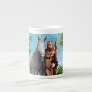 Caneca De Porcelana Fada e Unicórnio