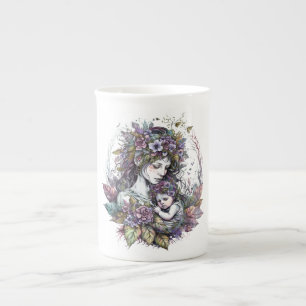 Caneca De Porcelana Fada-mãe e criança - Mug Especialmente