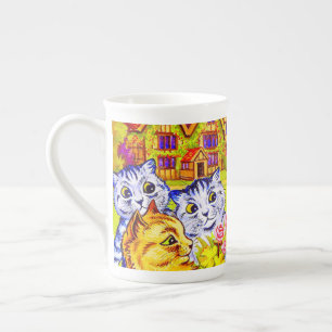 Caneca De Porcelana Família Cat no Jardim