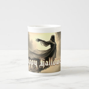 Caneca De Porcelana Fantasmas Femininas Negras no Inferno - Halloween
