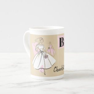 Caneca De Porcelana Fashion Noiva Neutral Noiva Nome Osso China