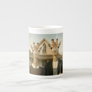 Caneca De Porcelana Fazenda Girassol Americano Gótico