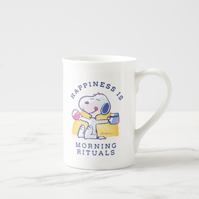 Caneca De Porcelana Felicidade é Rituais da Manhã (Direita)
