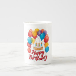 Caneca De Porcelana Feliz Aniversário