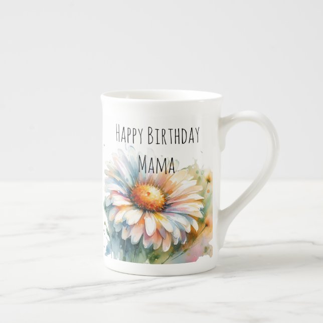 Caneca De Porcelana Feliz Aniversário Mama (Direita)