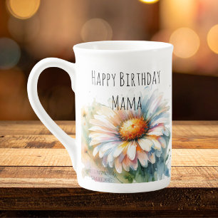 Caneca De Porcelana Feliz Aniversário Mamãe
