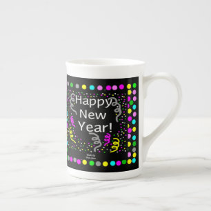 Caneca De Porcelana Feliz ano novo saudações Osso China Mug