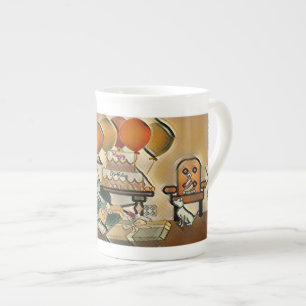 Caneca De Porcelana Feliz Arte de Aniversário