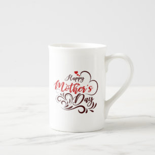 Caneca De Porcelana Feliz Dia das Mães Design Elegante-23331