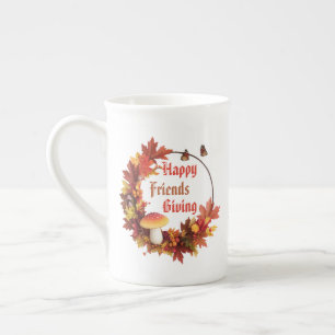 Caneca De Porcelana Feliz Dia de Ação de Amizade Queda Festiva Persona