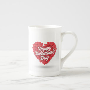 Caneca De Porcelana Feliz dia de os namorados com coração-23056