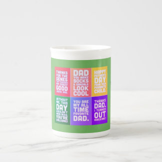 Caneca De Porcelana Feliz Dia dos Pais com Múltiplas Mensagens