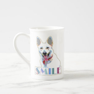 Caneca De Porcelana Feliz Diversão Motivacional Feliz e Feliz Cachorro