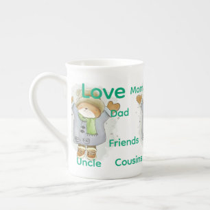 Caneca De Porcelana Feliz Natal Família Rato Amor Amigos