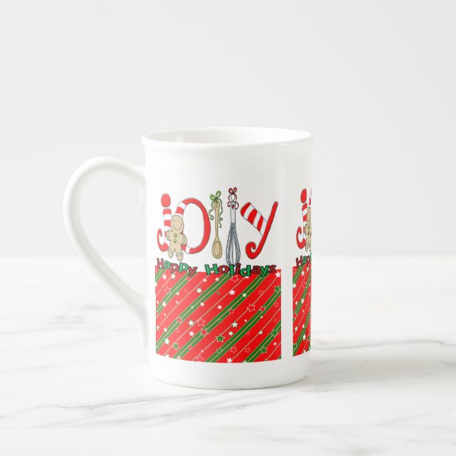 Caneca De Porcelana Feliz Natal Férias Acreditam na China Mug (Esquerda)