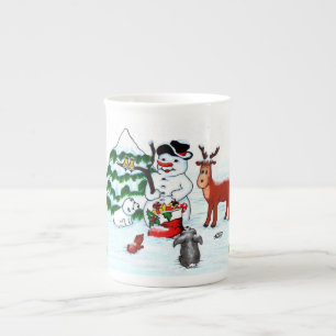 Caneca De Porcelana Feliz Natal! Neve com Amigos