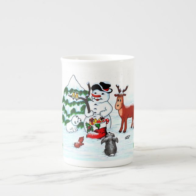 Caneca De Porcelana Feliz Natal! Neve com Amigos (Frente)