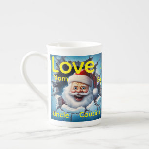 Caneca De Porcelana Feliz Natal Papai Noel Família Amor Amigos