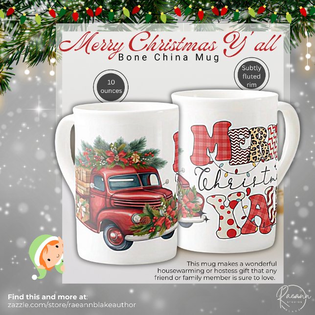 Caneca de Porcelana 'Feliz Natal para Todos' (Criador carregado)
