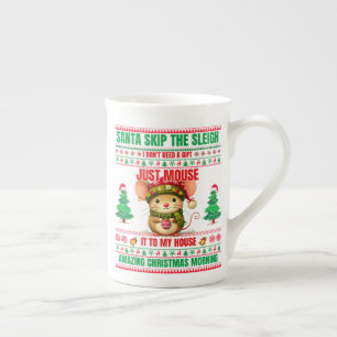Caneca De Porcelana Feliz Natal Para Um Rato De Natal De Presente