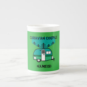 Caneca De Porcelana Felizes Campistas Caravanas Engraçadas de Duas Cor