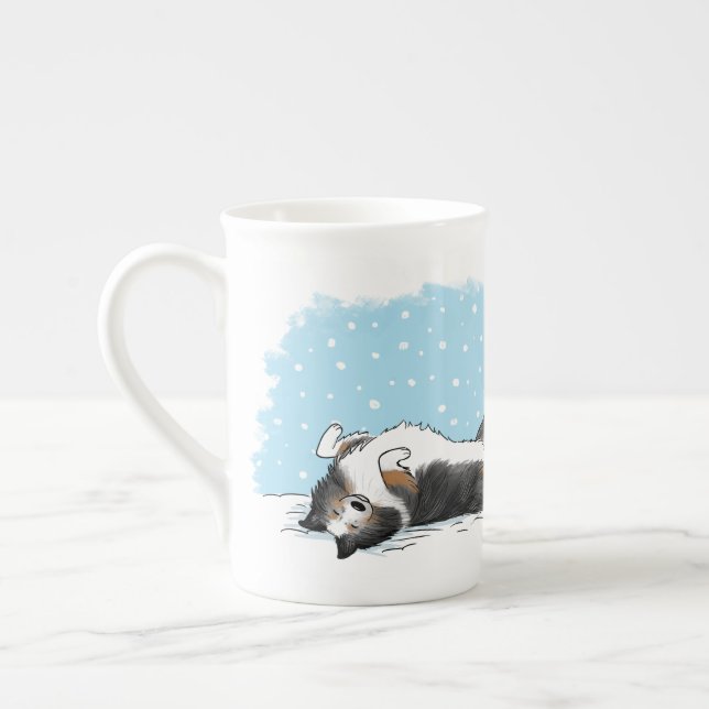 Caneca De Porcelana Feriado de Cachorro de Sheepdog Shetland Blue Merl (Esquerda)