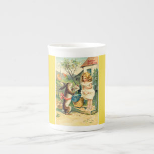 Caneca De Porcelana Feriado - Rapariga e Vintage - Coelhinha China Mug