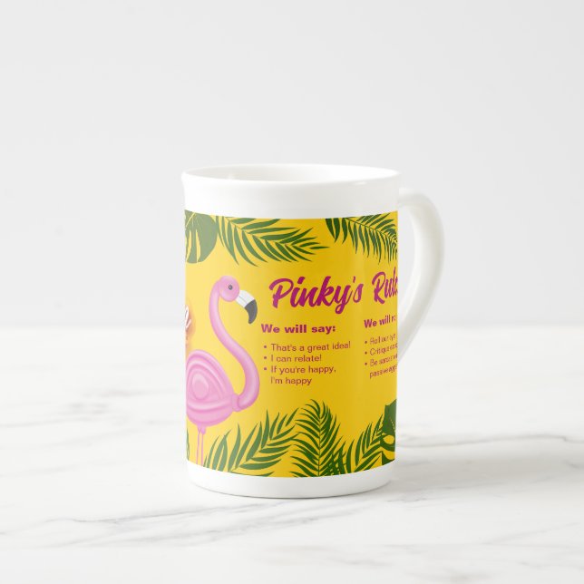 Caneca De Porcelana Férias de validação Pinky (Frente Esquerda)