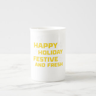 Caneca De Porcelana Férias Felizes, Festivo e Fresco