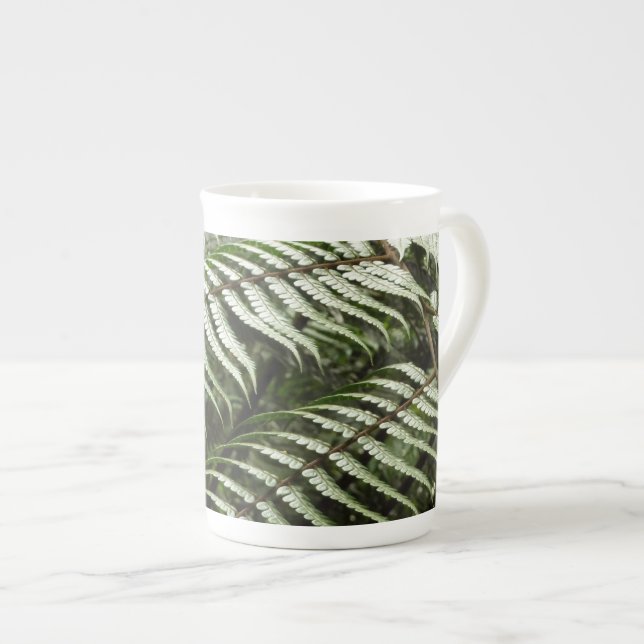 Caneca De Porcelana Fern Fronds II Dark Green Nature (Frente Esquerda)