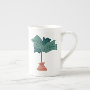 Caneca De Porcelana Fiddle Tree Plant Illustration House Greenery
