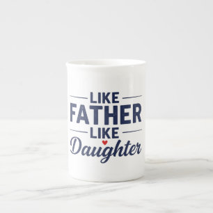 Caneca De Porcelana Filha Igual ao Pai Design de Texto