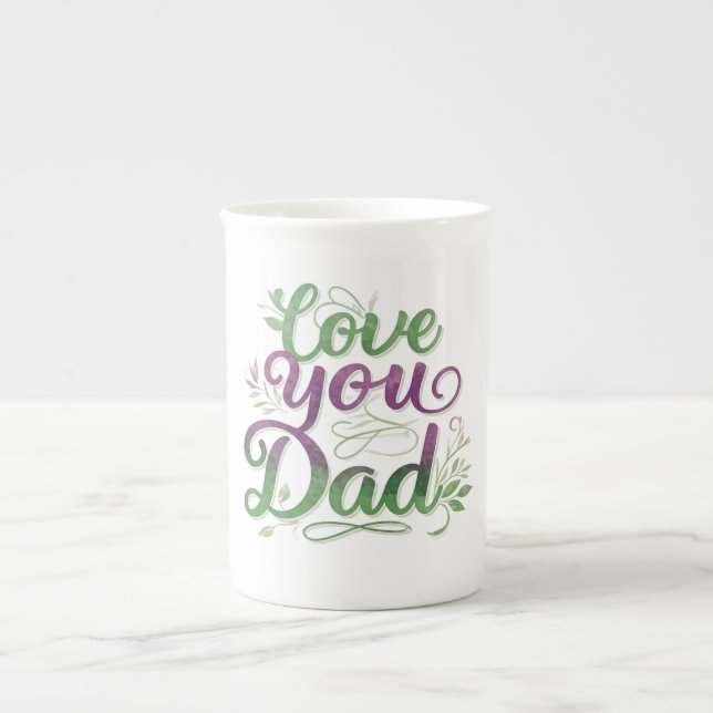 Caneca de Porcelana Fina "Amo Você, Papai" (Frente)