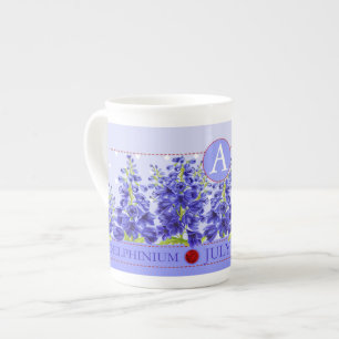 Caneca de Porcelana Fina Flor do Mês de Julho e Ge