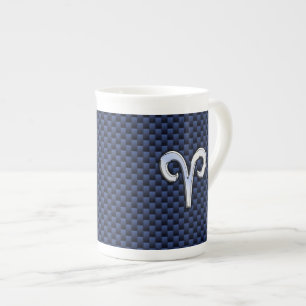 Caneca De Porcelana Fios de Prata - Símbolo Zodíaco - Impressão de Fib