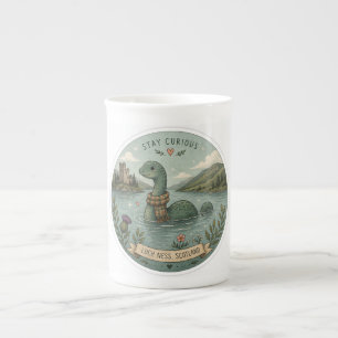 Caneca De Porcelana Fique Curioso Aconchegante Críptido Nessie Monstro