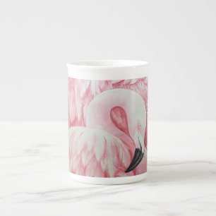 Caneca De Porcelana Flamingo bone China