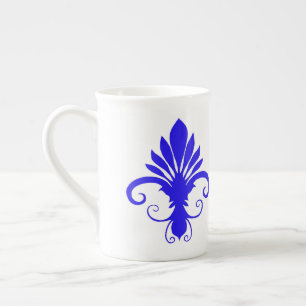 Caneca De Porcelana Fleur Lily Blue