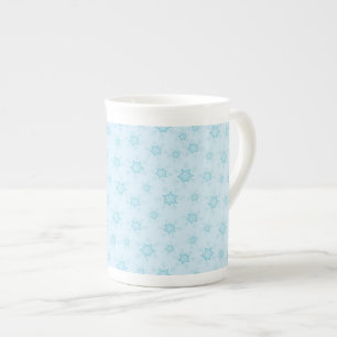 Caneca De Porcelana Flocos de neve, Azul de gelo, Flocos de neve gelad