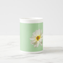 Caneca de Porcelana Flor Branca e Abelha Mel