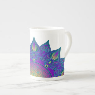 Caneca De Porcelana Flor Da Vida - Índia Mandala 3