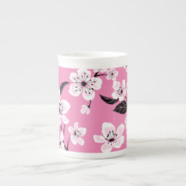 CANECA DE PORCELANA FLOR DE CEREJEIRA - SAKURA (ROSA CLARO)